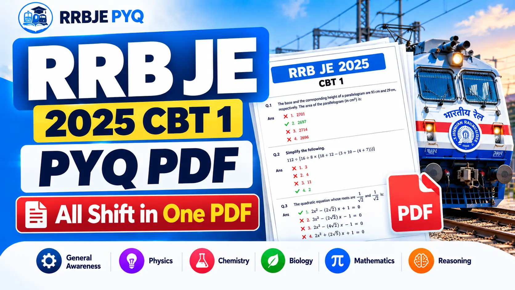 RRB JE 2025 CBT 1 PYQ PDF